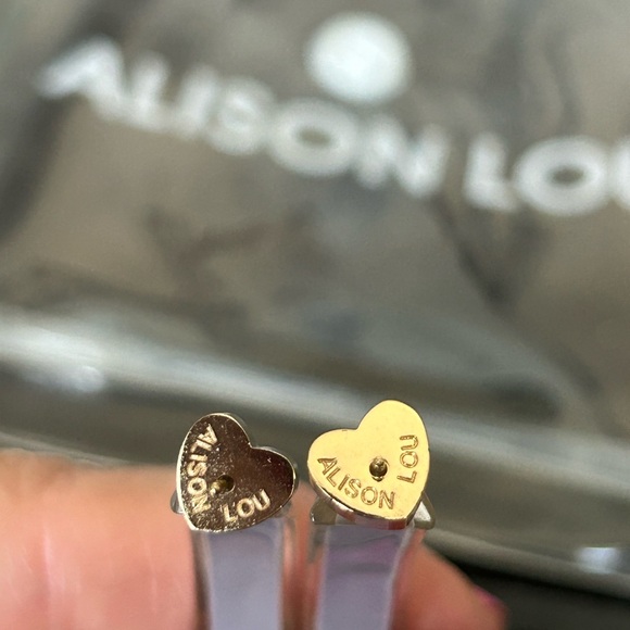 ALISON LOU, LOUCITE Collection, Hoop Earrings, Grey, Large, Brand New - Picture 5 of 7